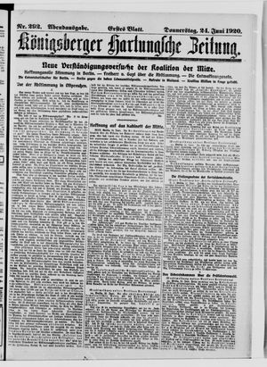 Königsberger Hartungsche Zeitung vom 24.06.1920