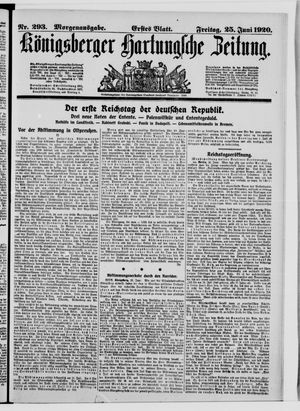 Königsberger Hartungsche Zeitung vom 25.06.1920