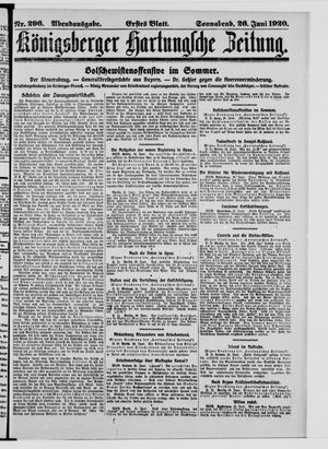 Königsberger Hartungsche Zeitung vom 26.06.1920