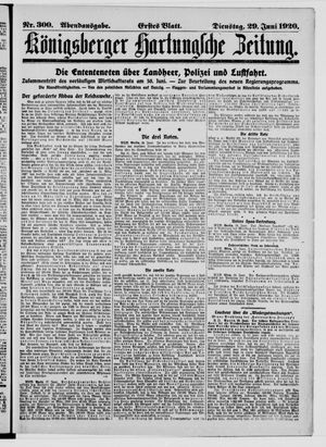 Königsberger Hartungsche Zeitung vom 29.06.1920