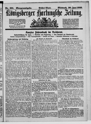 Königsberger Hartungsche Zeitung vom 30.06.1920