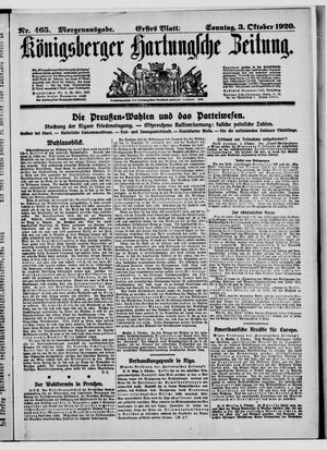 Königsberger Hartungsche Zeitung on Oct 3, 1920