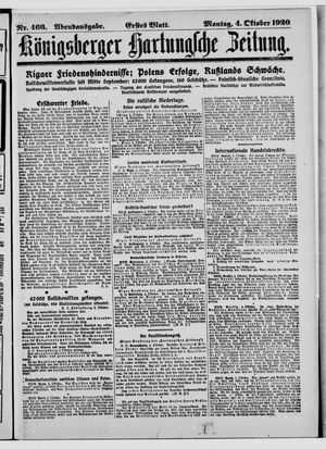 Königsberger Hartungsche Zeitung vom 04.10.1920