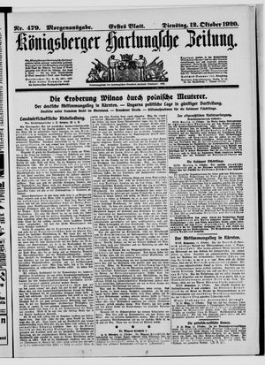 Königsberger Hartungsche Zeitung vom 12.10.1920