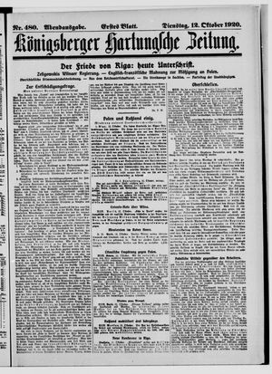 Königsberger Hartungsche Zeitung vom 12.10.1920