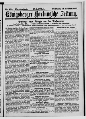 Königsberger Hartungsche Zeitung vom 13.10.1920