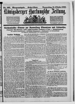 Königsberger Hartungsche Zeitung vom 21.10.1920