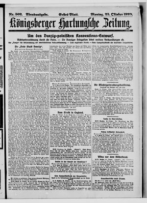 Königsberger Hartungsche Zeitung vom 25.10.1920