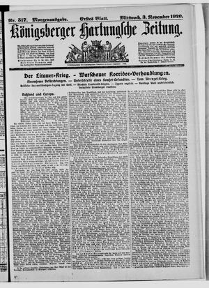 Königsberger Hartungsche Zeitung vom 03.11.1920