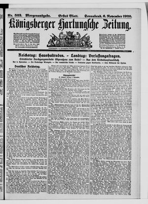 Königsberger Hartungsche Zeitung vom 06.11.1920
