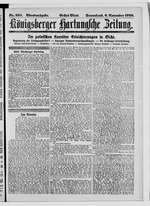 Königsberger Hartungsche Zeitung vom 06.11.1920
