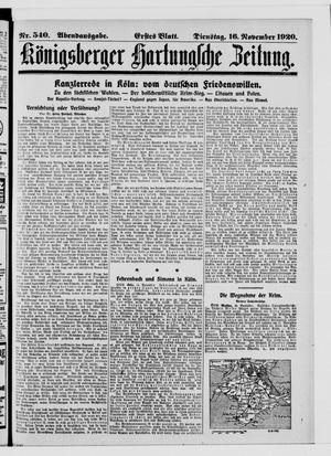 Königsberger Hartungsche Zeitung vom 16.11.1920