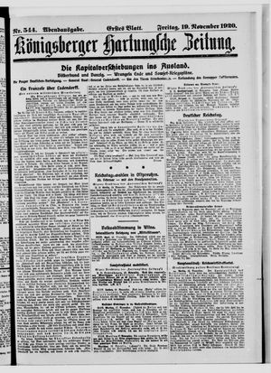 Königsberger Hartungsche Zeitung vom 19.11.1920