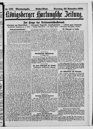 Königsberger Hartungsche Zeitung vom 23.11.1920