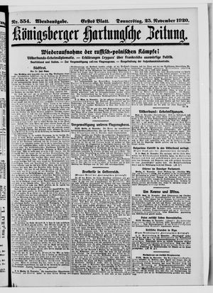 Königsberger Hartungsche Zeitung vom 25.11.1920
