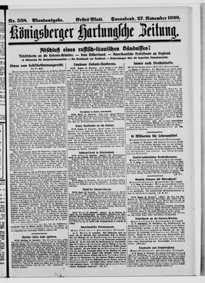 Königsberger Hartungsche Zeitung vom 27.11.1920