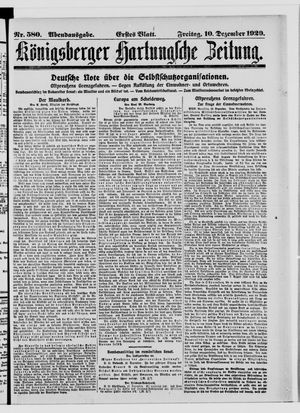 Königsberger Hartungsche Zeitung vom 10.12.1920