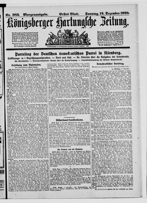 Königsberger Hartungsche Zeitung vom 12.12.1920