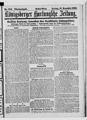 Königsberger Hartungsche Zeitung vom 17.12.1920