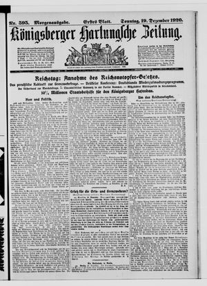 Königsberger Hartungsche Zeitung vom 19.12.1920
