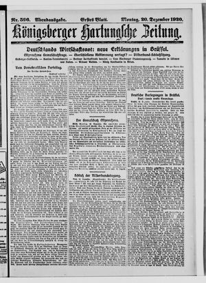 Königsberger Hartungsche Zeitung vom 20.12.1920