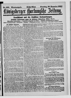 Königsberger Hartungsche Zeitung vom 28.12.1920