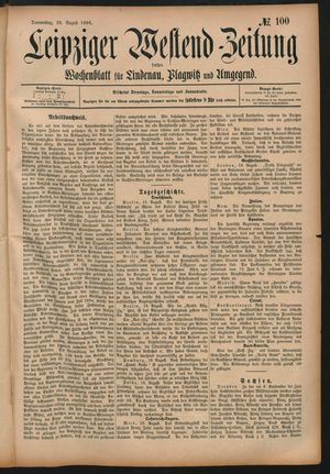 Leipziger Westend-Zeitung vom 20.08.1896