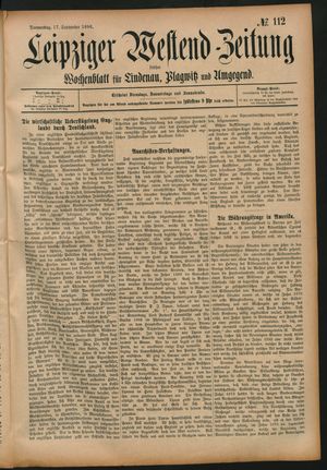 Leipziger Westend-Zeitung on Sep 17, 1896