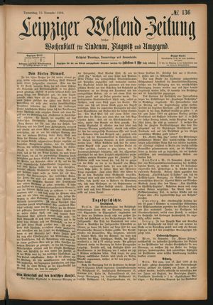 Leipziger Westend-Zeitung vom 12.11.1896