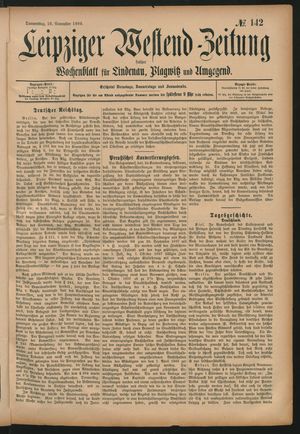 Leipziger Westend-Zeitung vom 26.11.1896
