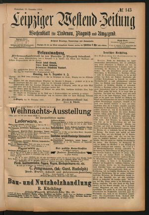 Leipziger Westend-Zeitung vom 28.11.1896