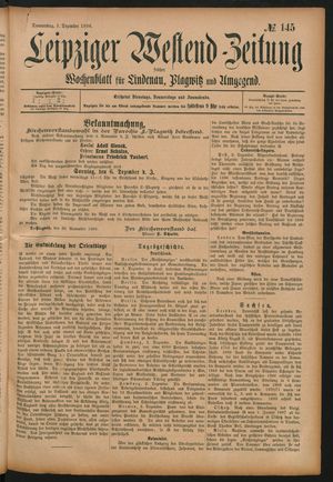 Leipziger Westend-Zeitung vom 03.12.1896