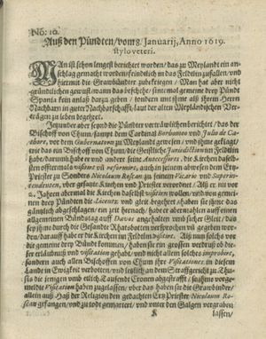 Zeitung auß Deutschlandt, Welschlandt, Franckreich, Böhmen, Hungarn, Niederlandt und andern Orten vom 18.03.1619