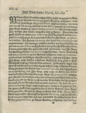 Zeitung auß Deutschlandt, Welschlandt, Franckreich, Böhmen, Hungarn, Niederlandt und andern Orten vom 01.04.1619