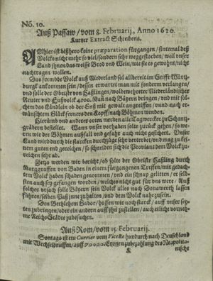 Zeitung auß Deutschlandt, Welschlandt, Franckreich, Böhmen, Hungarn, Niederlandt und andern Orten on Mar 16, 1620