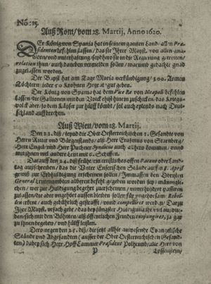 Zeitung auß Deutschlandt, Welschlandt, Franckreich, Böhmen, Hungarn, Niederlandt und andern Orten vom 20.04.1620