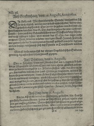 Zeitung auß Deutschlandt, Welschlandt, Franckreich, Böhmen, Hungarn, Niederlandt und andern Orten vom 14.09.1620
