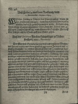 Zeitung auß Deutschlandt, Welschlandt, Franckreich, Böhmen, Hungarn, Niederlandt und andern Orten on Nov 23, 1620