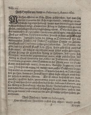 Bericht waß sich zugetragen unnd begeben on Mar 29, 1621