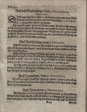 Bericht waß sich zugetragen unnd begeben on Dec 6, 1621