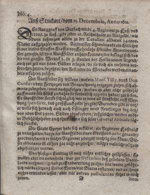 Zeitung im ... Jhaar einkommen und wöchentlich zusammen getragen worden vom 07.02.1622