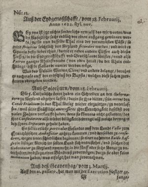 Zeitung so im ... Jahr von Wochen zu Wochen colligirt und zusammen getragen worden vom 03.04.1623
