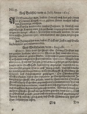 Zeitung so im ... Jahr von Wochen zu Wochen colligirt und zusammen getragen worden on Sep 11, 1623