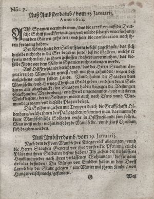 Zeitung so im ... Jahr von Wochen zu Wochen colligirt und zusammen getragen worden vom 26.02.1624