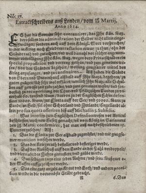 Zeitung so im ... Jahr von Wochen zu Wochen colligirt und zusammen getragen worden vom 06.05.1624
