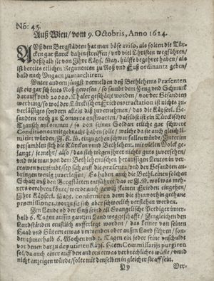 Zeitung so im ... Jahr von Wochen zu Wochen colligirt und zusammen getragen worden vom 18.11.1624