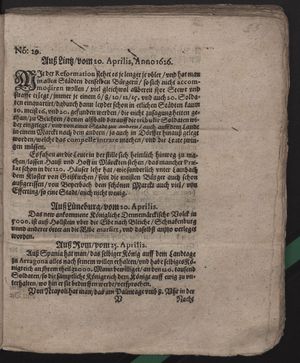Fragmente von öffentlichen Zeitungen während des dreißigjährigen Krieges vom 25.05.1626