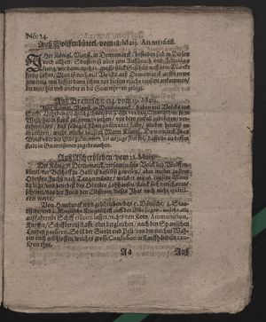 Fragmente von öffentlichen Zeitungen während des dreißigjährigen Krieges vom 22.06.1626