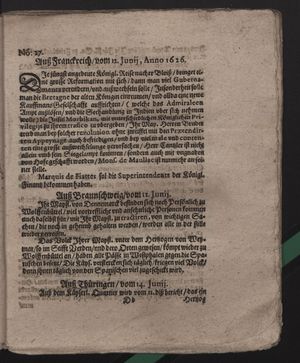 Fragmente von öffentlichen Zeitungen während des dreißigjährigen Krieges vom 13.07.1626