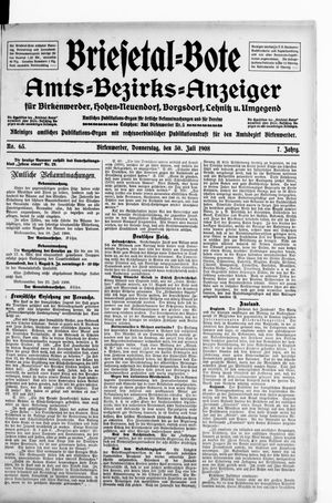 Briesetal-Bote vom 30.07.1908